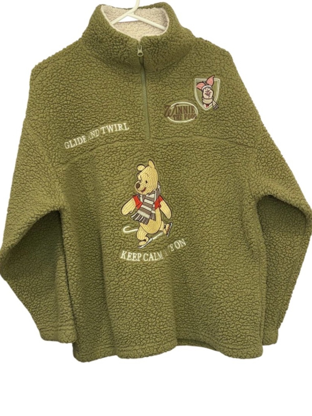 Disney Winnie the Pooh Sherpa Pullover "Keep Calm Skate On"